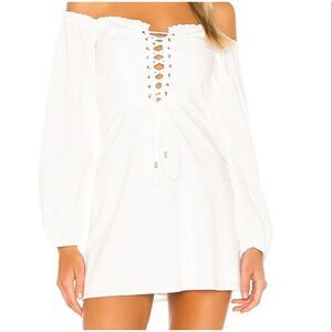 Majorelle Hillhurst Off the Shoulder Lace Up Dress